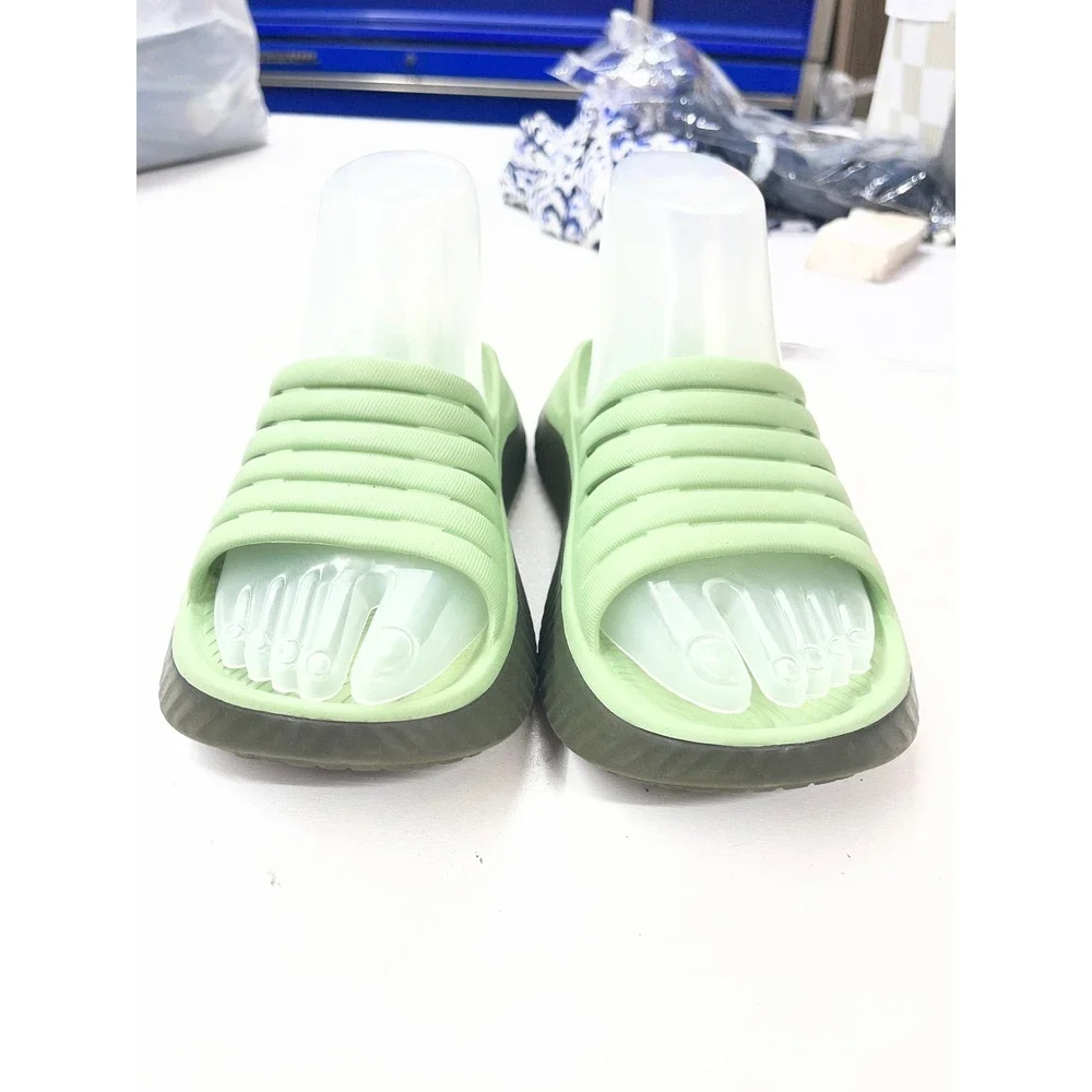 Kuailu Women Lime Green Platform Slide Sandals Recovery Slides Size 6